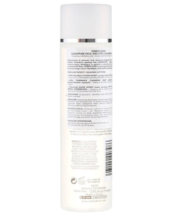 Institut Esthederm Мицелярная вода | Osmoclean Osmopure Face & Eyes Cleansing Water фото, цена, купить