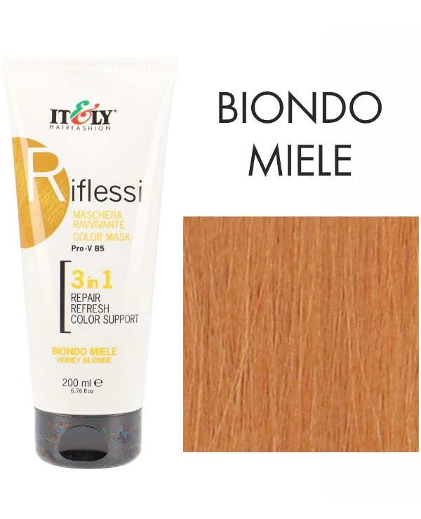 Itely Hairfashion - Оттеночная маска для поддержания цвета волос Riflessi 200 мл, Biondo Miele