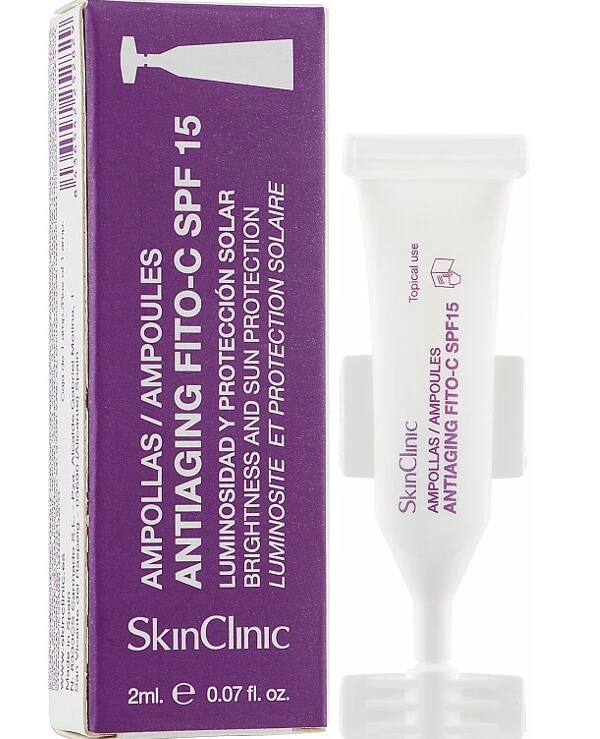 SkinClinic - Антивозрастной фитококтейль для лица с витамином С и SPF 15 Antiaging Fito-C SPF 15 2 мл х 10 шт back