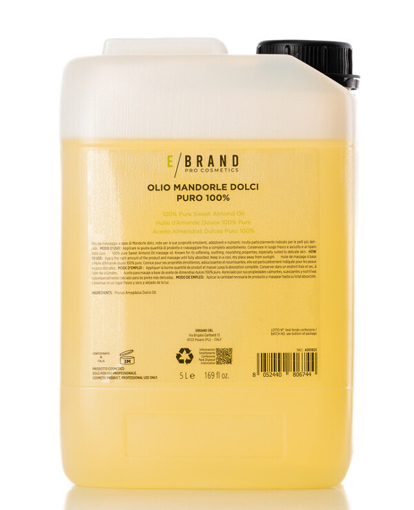 Ebrand - Massage Oil Sweet Almond 100% Olio Massaggio Mandorle Dolci Puro 100% 5 л back