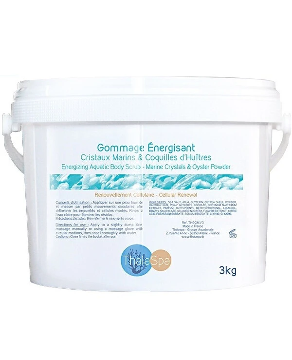 Thalaspa Стимулирующий скраб-гоммаж Морские кристаллы и ракушки устриц | Energizing Aquatic Body Scrub Marine Crystals & Oyster Powder фото, цена, купить