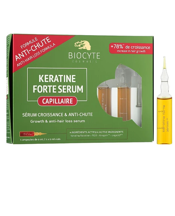 Biocyte - Сыворотка против выпадения волос с кератином Keratine Forte Serum Anti-Chute 9 мл х 5 шт