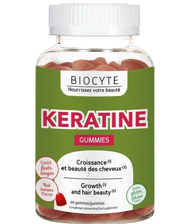 Biocyte - Dietary supplement with keratin for hair growth, 60 pcs. Keratine Gummies 