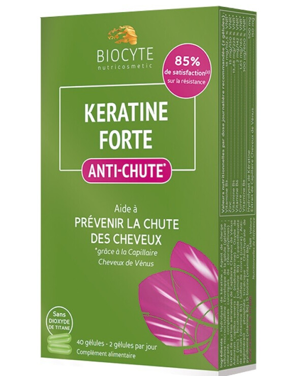 Biocyte - Dietary supplement against hair loss, 40 pcs. Keratine Forte Anti-Chute 