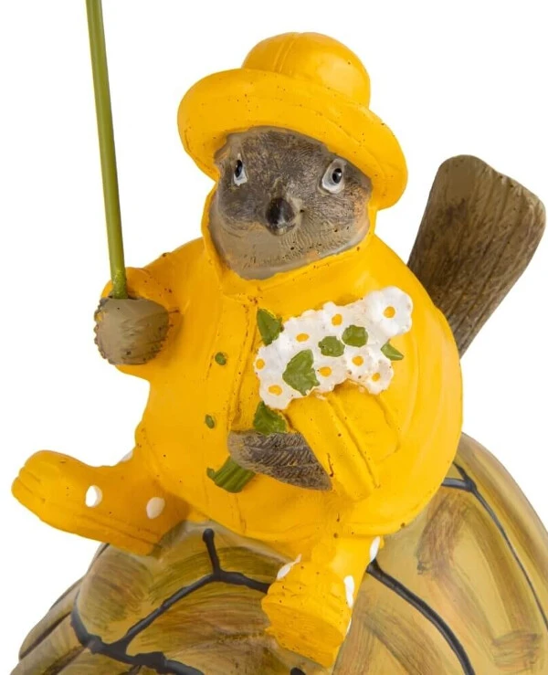 Statuettes - Статуетка Turtle with bird (20 см)  Разноцветный back