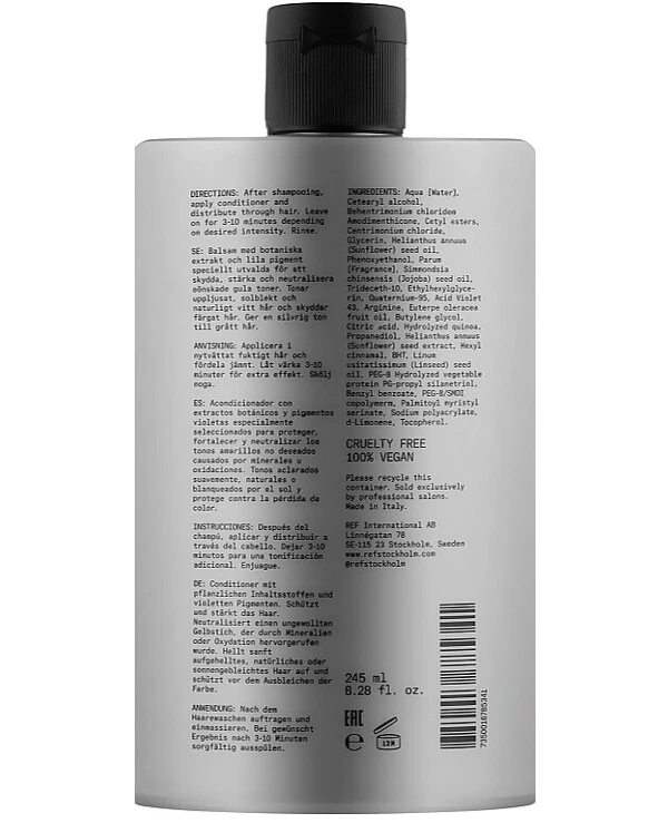 REF - Кондиционер Серебряная прохлада pH 3.5 Cool Silver Conditioner 245 мл back