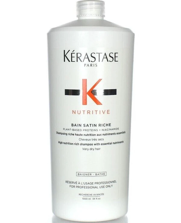 Kerastase - Насыщенный увлажняющий шампунь-ванна для очень сухих волос Nutritive Bain Satin Riche Shampoo 1000 мл
