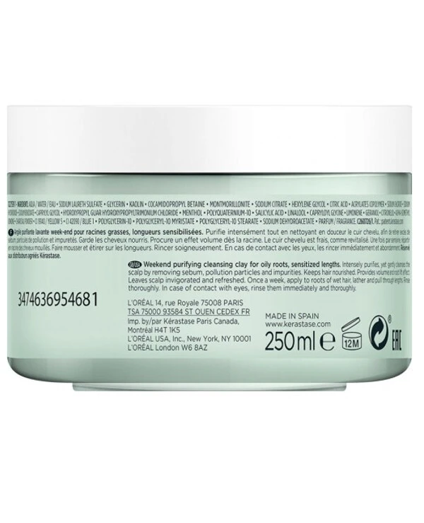 Kerastase Маска-глина глубокого очищения для волос комбинированного типа: жирные корни, чувствительные кончики | Specifique Argile Équilibrante Cleansing Clay фото, цена, купить