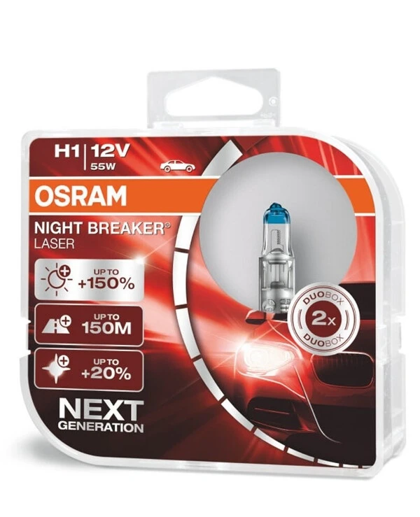 Osram - Halogen lamp Night Breaker Laser H1 12V 55W 64150NL-HCB-DUO  