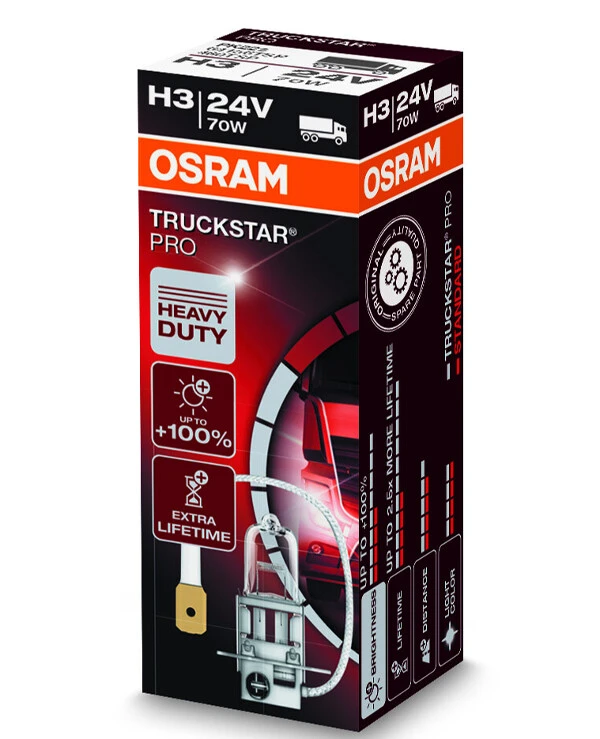 Osram - Halogen lamp OSRAM Truckstar PRO H3 24V 70W PK22s 64156TSP-FS  1750 Lm