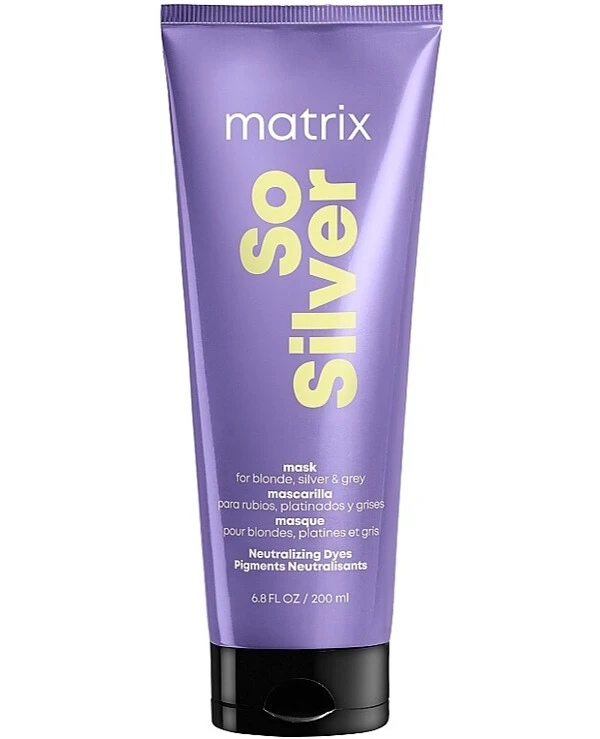 Matrix - Mask to neutralize unwanted yellow undertones in blonde hair So Silver Triple Power Mask 200ml