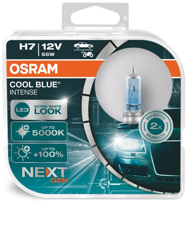 Osram Halogen lamp Next Gen Cool Blue Intense H7 12V 55W PX26d Box 64210CBN-HCB-DUO | Halogen lamp Next Gen Cool Blue Intense H7 12V 55W PX26d Box 64210CBN-HCB-DUO