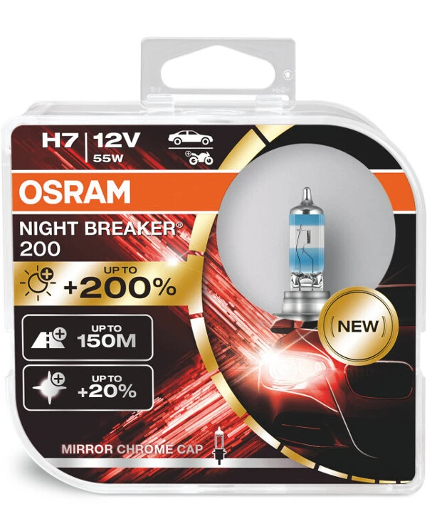 Osram - Halogen lamp H7 PX26d 12V 55W NIGHT BREAKER 200 +200% 3700K 64210NB200-HCB-DUO  