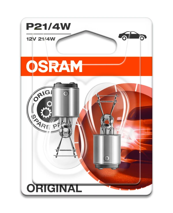 Osram - Лампы накаливания P21/4W 12V 21W BAZ15d ORIGINAL 7225-BLI2  