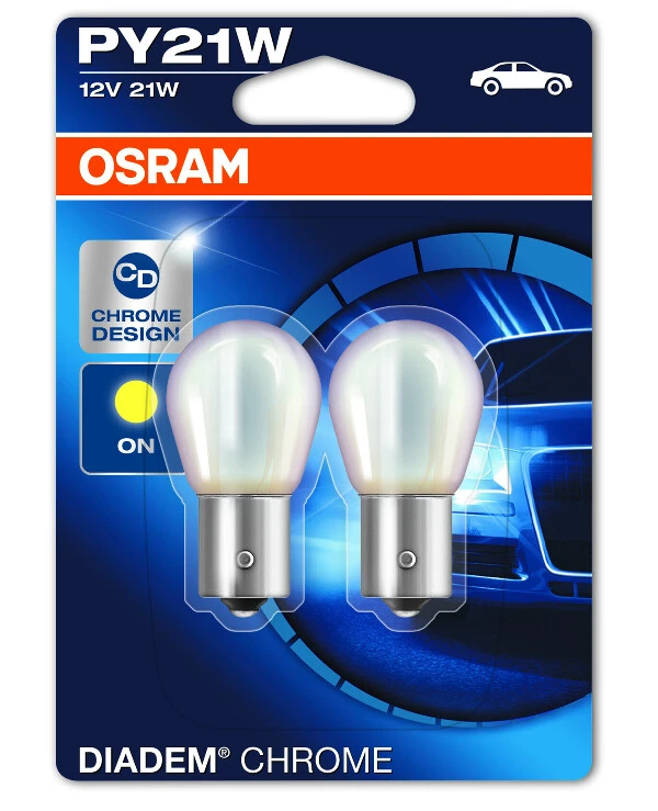 Osram - Incandescent lamps Diadem Chrome PY21W 12V 21W BAU15s 7507DC-BLI2  