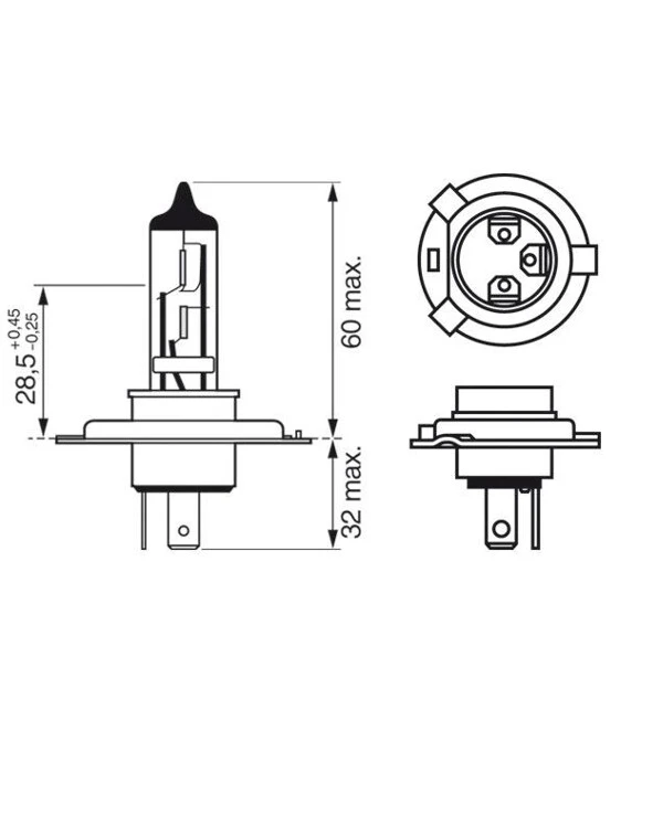 Bosch Галогенная лампа Pure Light H4 12V 60/55W 1987301001 | 1987302041LIFRWHCO00MM