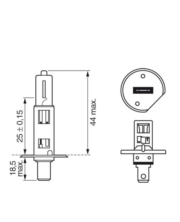 Bosch - Halogen lamp Pure Light H1 12V 55W 1987301005   back