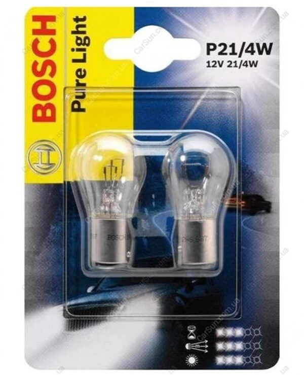 Bosch - Лампа накаливания Pure Light BAZ15d 12V 21/4W 1987301015  