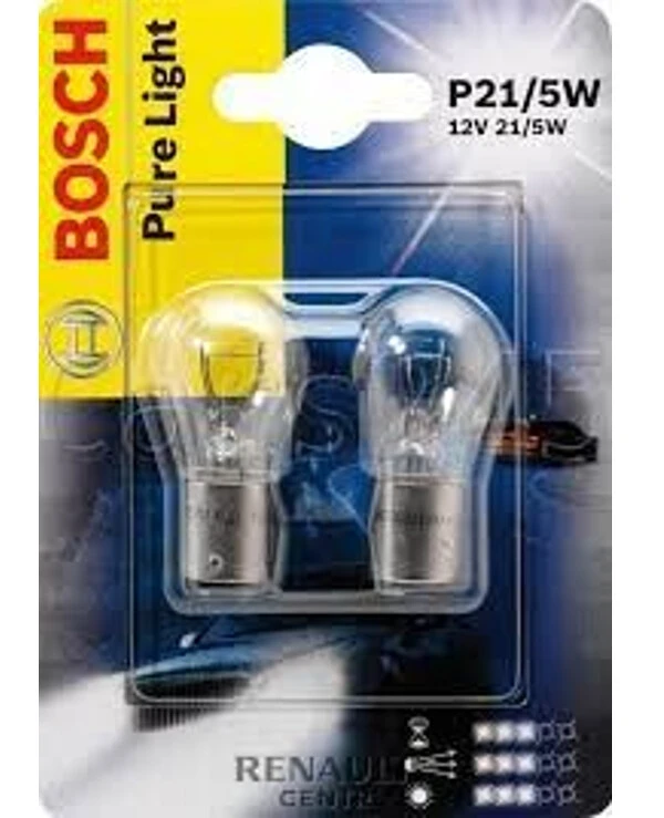 Bosch - Лампа накаливания Pure Light BA15s 12V 21W 1987301017  