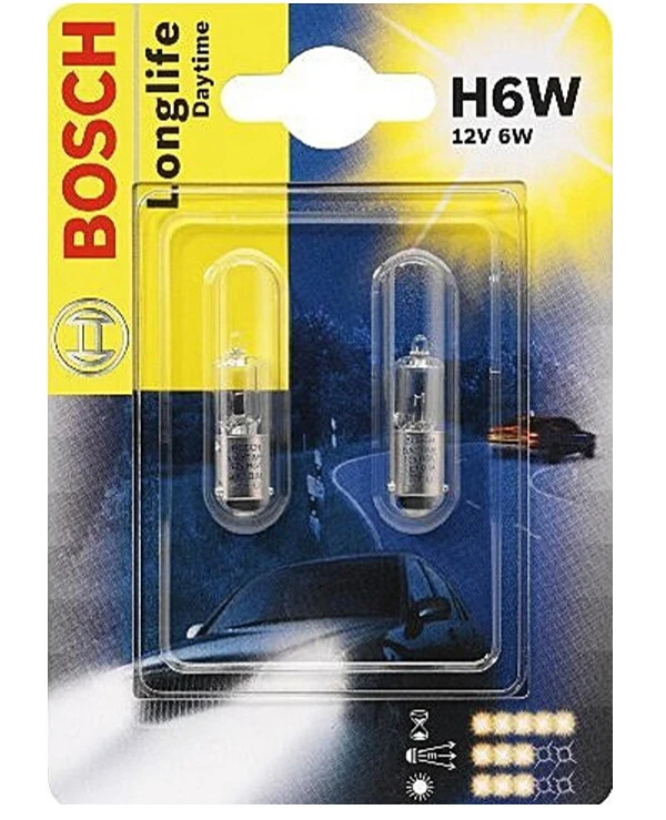 Bosch - Лампа накаливания H6W 12V Longlife Daytime 1987301061  