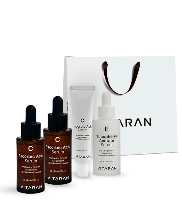 Vitaran - Набор по уходу за лицом Vitamin C Ascorbic Acid Serum + Vitamin C Ascorbic Acid Cream + Vitamin E Tocopheryl Acetate Serum 