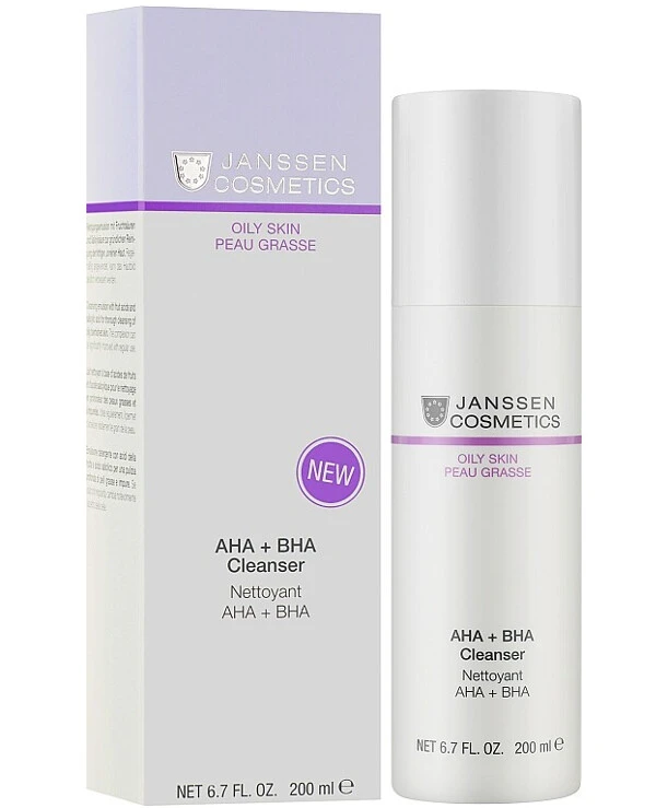 Janssen cosmetics - Очищающая эмульсия с фруктовыми кислотами и салициловой кислотой AHA + BHA Cleanser 200 мл back