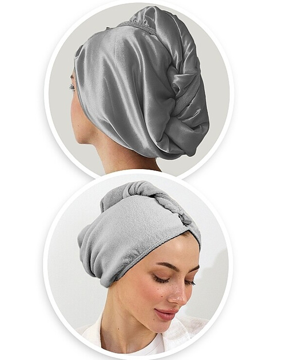 Lum - Double-sided turban towel  Silver back