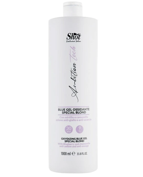 Shot - Oxidizing gel with blue pigment 3% Ambition Tech Blue Oxidizing Gel Special Blond 10Vol 9 %, 1000ml