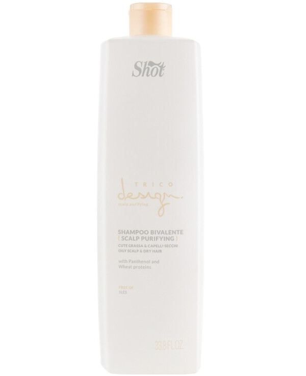 Shot - Double action shampoo for oily scalp Trico Design Skin Purifying Bivalente Shampoo 1000ml