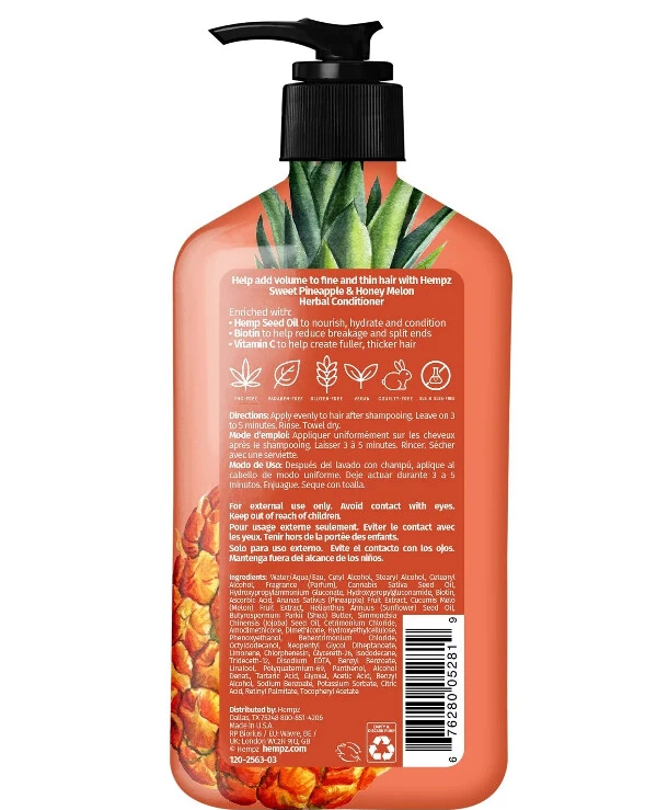 Hempz - Шампунь для объема Ананас-Медовая дыня Sweet Pineapple & Honey Melon Herbal Shampoo 500 мл back