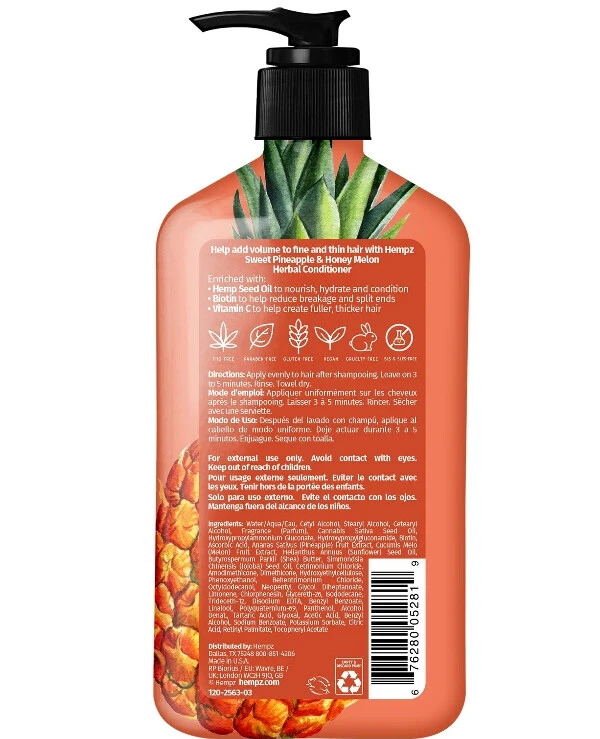 Hempz - Кондиционер для объема Ананас-Медовая дыня Sweet Pineapple & Honey Melon Herbal Conditioner 500 мл back