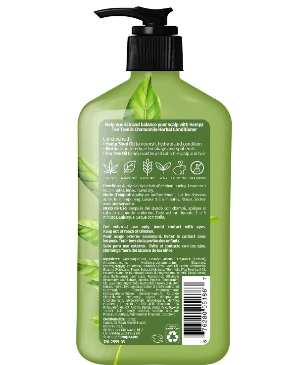 Hempz - Кондиционер для ухода за кожей головы Tea Tree & Chamomile Herbal Conditioner 500 мл back