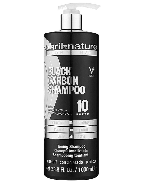 Abril Et Nature - Шампунь для освітленого волосся Black Carbon Toning Shampoo 1000 мл