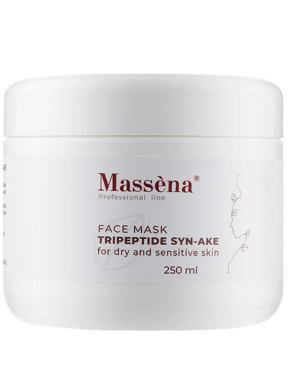 Massena - Маска для лица с трипептидом для сухой и чувствительной кожи Face Mask Steam Tripeptide Syn-Ake For Dry And Sensitive Skin 250 мл