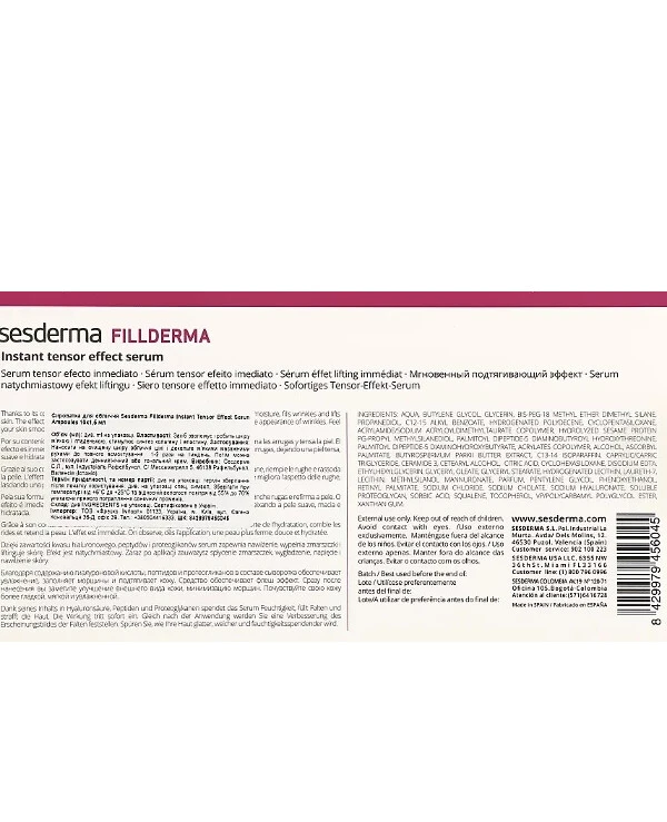 Sesderma Ампулы для заполнения морщин | Fillderma Instant Tensor Effect Serun Ampoules фото, цена, купить
