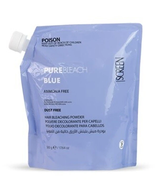 Screen Professional - Синий обесцвечивающий порошок без аммиака, 7 тонов Pure Bleach Blue 500 г