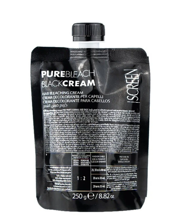 Screen Professional - Черный крем для обесцвечивания, 7 тонов Pure Bleach Black Cream 250 г