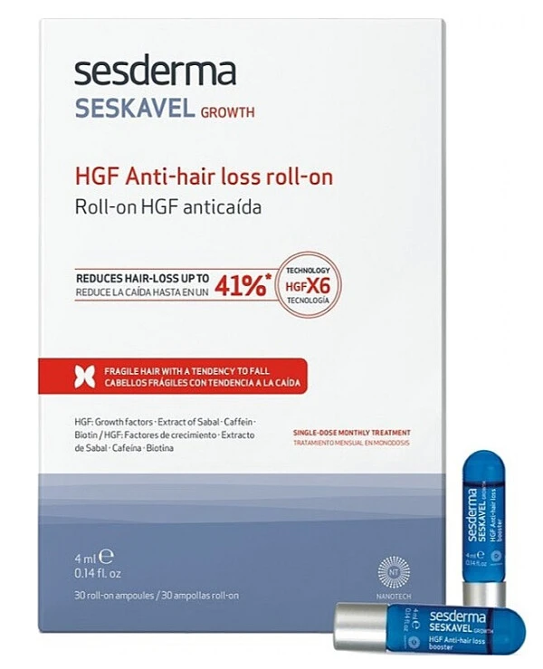 Sesderma - Ампулы против выпадения волос Seskavel Hgf Anti-Hair Loss Roll On 4 мл х 30 шт