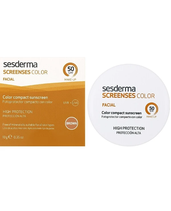 Sesderma - Солнцезащитный тональный крем, коричневый Screen Ses Compact SPF 50 Brown 10 г back