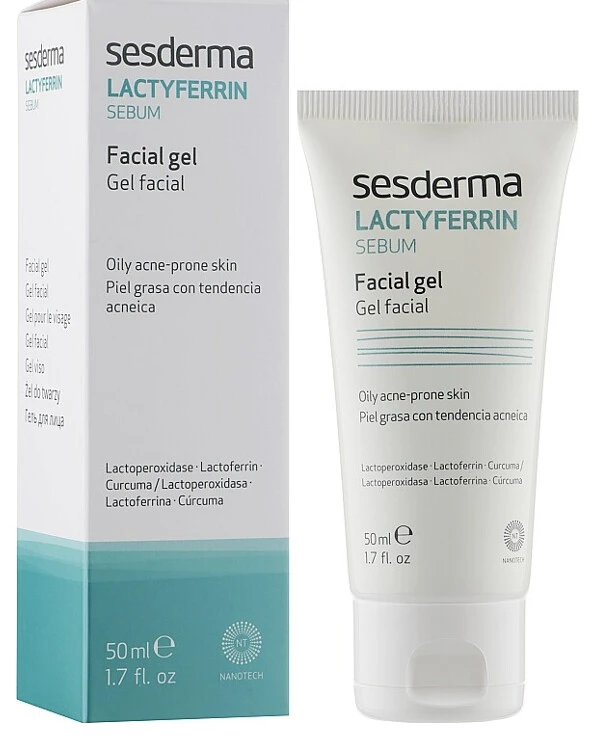 Sesderma - Гель для лица увлажняющий Lactyferrin Sebum Facial Gel 50 мл back