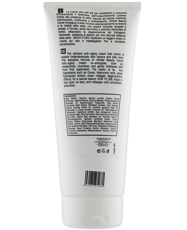 Kleraderm - Крем для обличчя з Чорною Ікрою Infinite Beauty Caviar Antiaging Cream 200 мл back