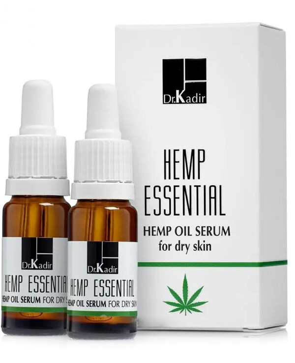 Dr. Kadir - Олія-сироватка з екстрактом Канабіс для сухої шкіри Hemp Essential Oil Serum For Dry Skin 10 мл х 2 шт