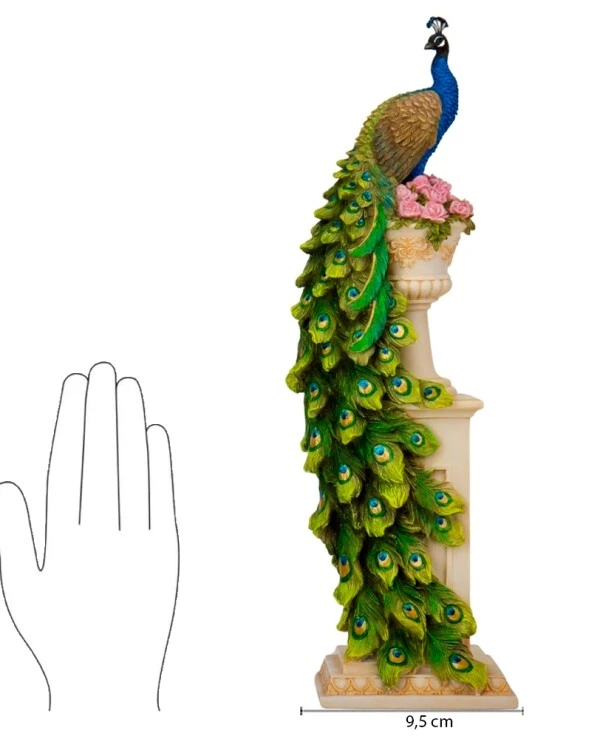 Veronese - Figurine Peacock (34 cm) 78180AA  colorful back