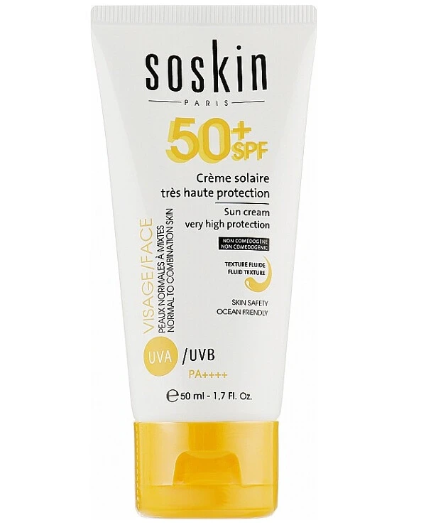Soskin - Солнцезащитный крем-флюид для лица SPF 50+ Sun Cream Very High Protection SPF50+ 50 мл