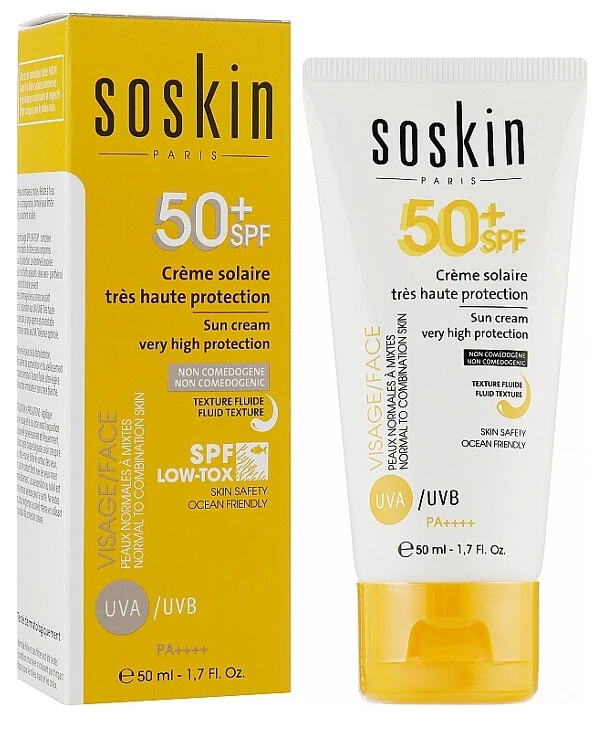 Soskin - Солнцезащитный крем-флюид для лица SPF 50+ Sun Cream Very High Protection SPF50+ 50 мл back