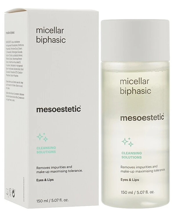 Mesoestetic - Двухфазное мицеллярное очищение Micellar Biphasic Cleaning Solutions Eyes&Lips 150 мл back