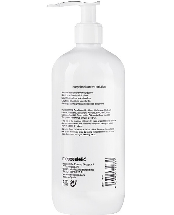 Mesoestetic - Emulsion-activator for massage Bodyshock Active Solution 500ml back