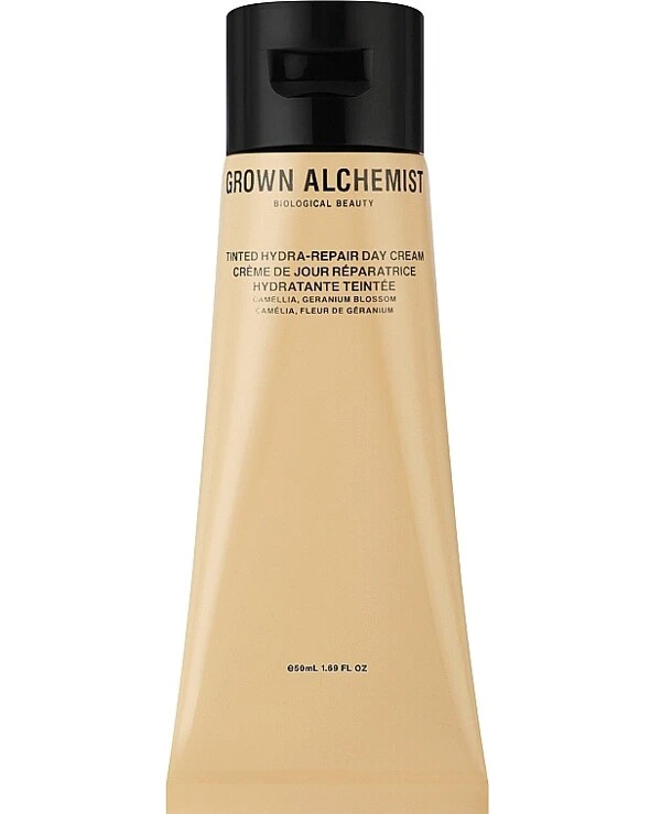 Grown Alchemist - Увлажняющий дневной крем с тоном Tinted Hydra-Repair Day Cream Camellia Geranium Blossom 50 мл