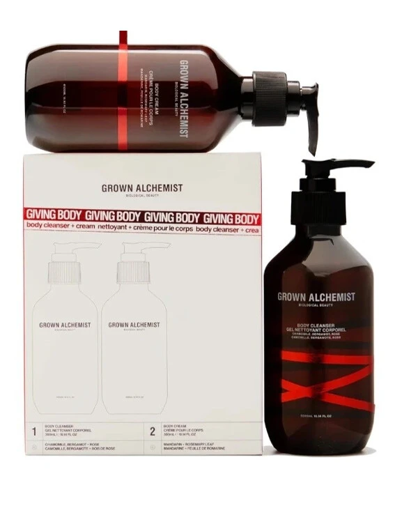 Grown Alchemist - Роскошный Дуэт СПА очищение и питание тела Giving Body Cleanser & Cream Gift Set 300 мл х 2 шт