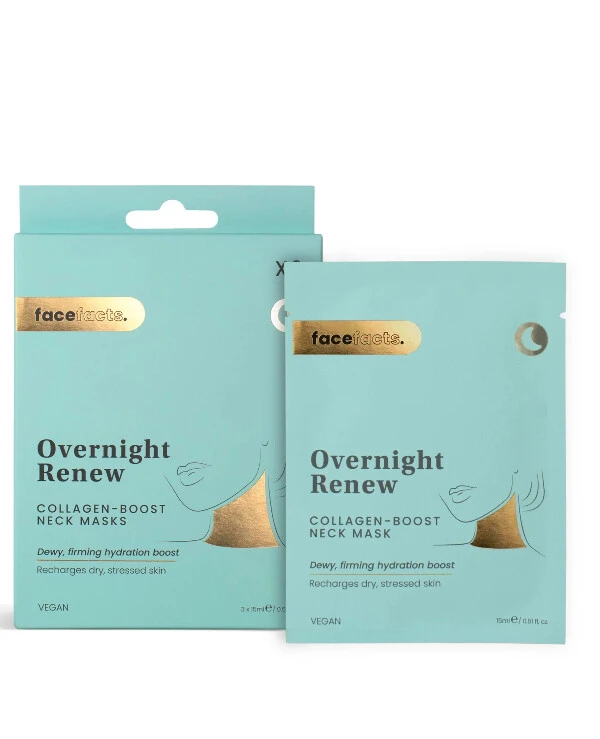 Face Facts - Коллагеновая маска для шеи Overnight Collagen-Boost Neck Mask 15 мл х 3 шт